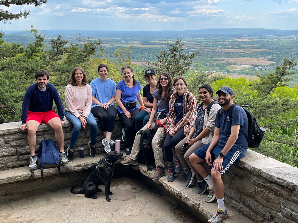 Le Pichon Lab group photo - enjoying the outdoors.