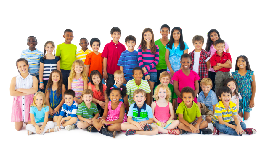 Stock image of a group of children