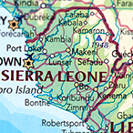 Map showing Sierra Leone and Liberia.