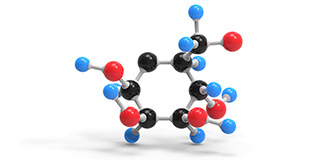 Model of the glucose molecule.