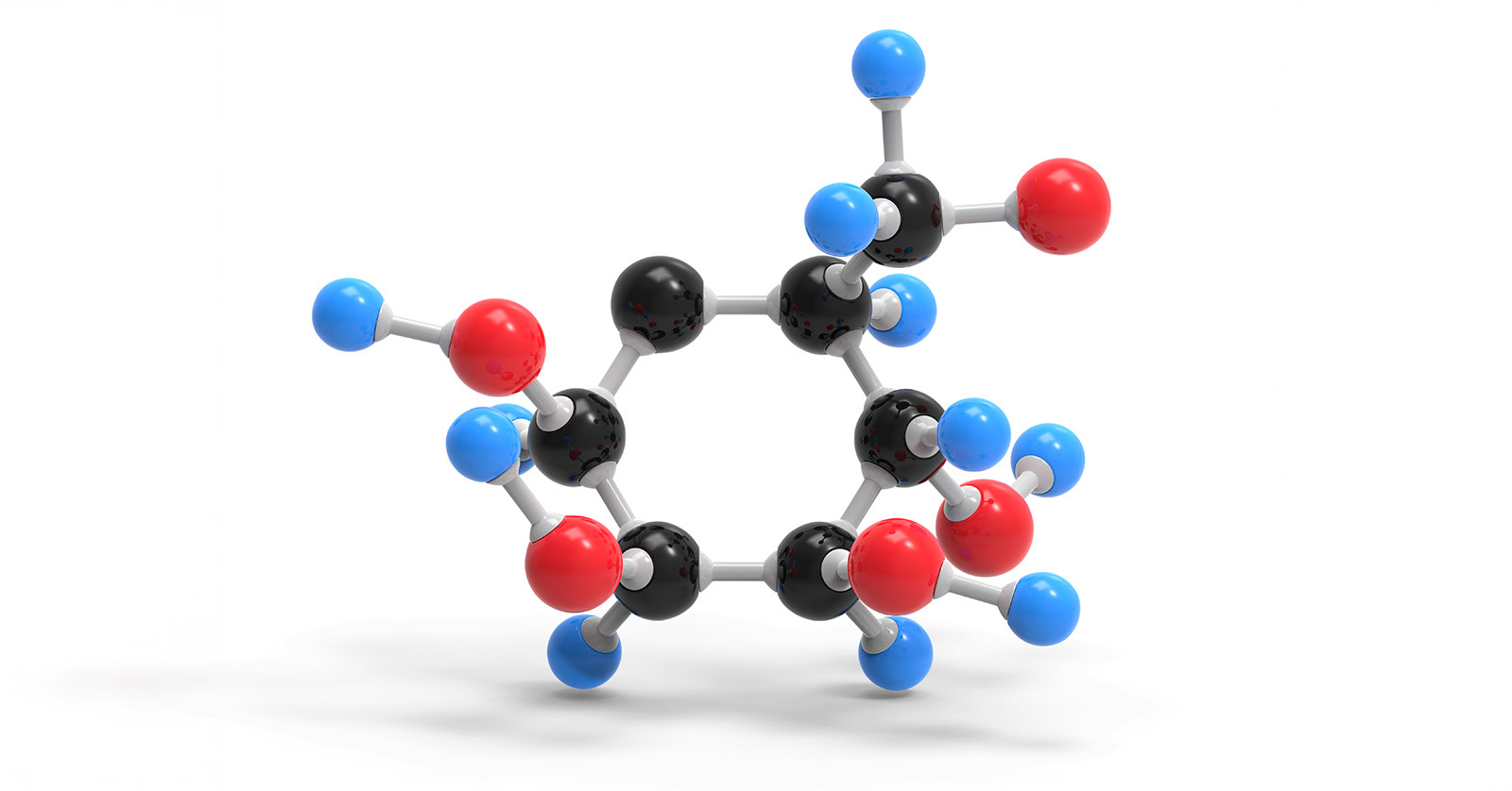 Model of the glucose molecule.