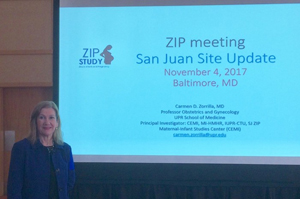 Dr. Zorrilla at the November 2017 meeting of ZIP study investigators in Baltimore, MD.