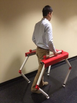 Person moving with a robotic walker