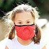 Girl wearing protective face mask.